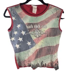 Vintage Hard Rock Cafe Cleveland Biker Cutoff Tank Top Approximate Size Small